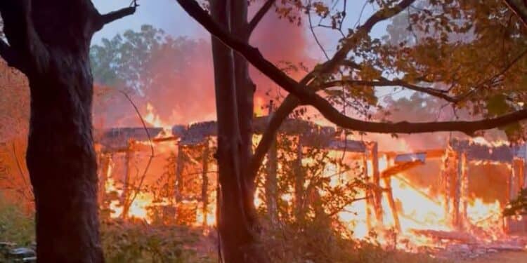 Large Brush Fire At 532 Neck Road Tiverton RI 1 Large Brush Fire At 532 Neck Road Tiverton RI
