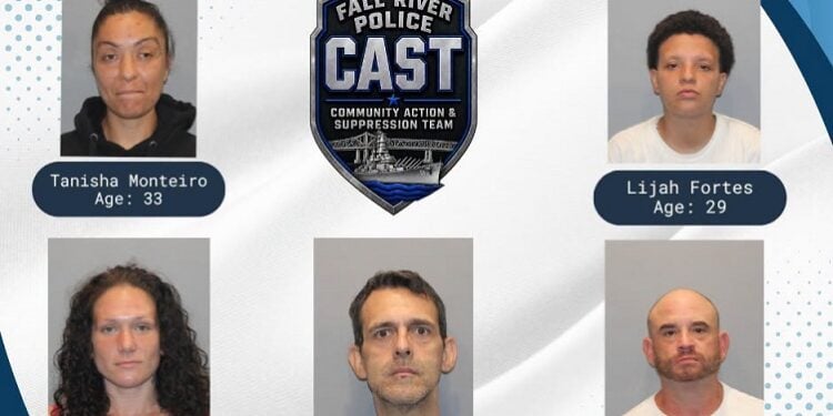 Five Arrested After Fall River Police Respond to Neighborhood Complaints 1 CAST FallRiver