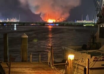 Crow Island Fire Contained After Challenging Marine Response 1 CrowIslandfire