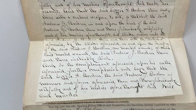 Preserving History: The Lizzie Borden Arrest Record 1 Credit - BCSO