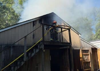 MAJOR MUTUAL AID RESPONSE UNDERWAY FOR LITTLE COMPTON GARAGE FIRE 1 LittleCompton
