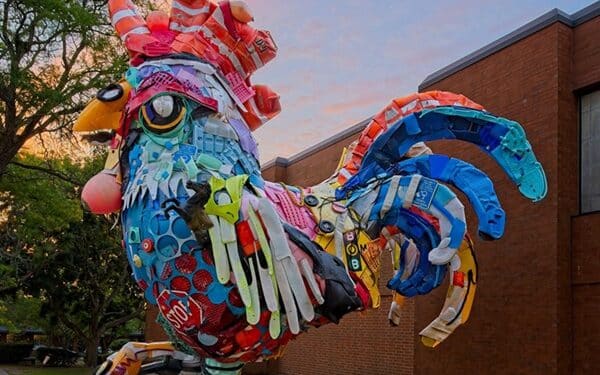 From Welding Shop to Public Art: GNBVT Students Helped Build the Plastic Rooster In Downtown New Bedford 1 Singing With Light Photography