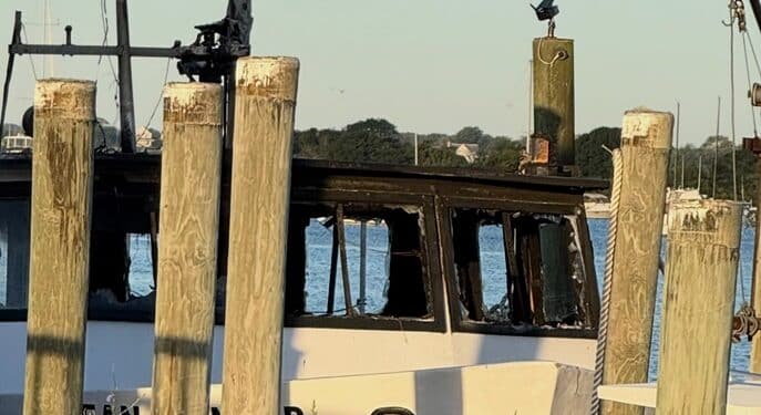 Lobster Boat Fire at Town Docks in Westport 1 WestportLobsterBoat