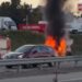 Fully Involved Vehicle Fire Snarls Traffic on Route 18 Near Purchase Street 2 PurchaseStFire